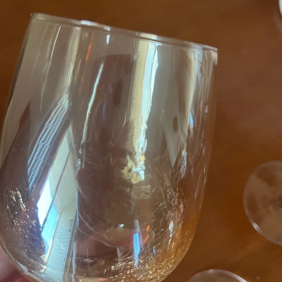 Pier 1 Amber Crackle Wine Glasses - Picture 3 of 4